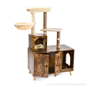 New Design Wholesale Cat Product Modern Cat Scratch Tree Cat Furniture Condo Tower Litter Box